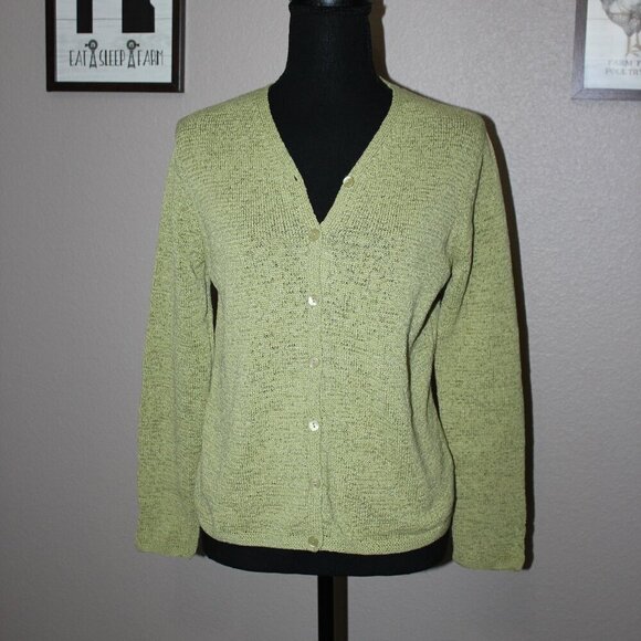 Pendleton Cotton Blend Cardigan Green Size Small Petite - Picture 1 of 5